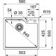 Franke Urban UBG 610-56 Lavello montato su piano Rettangolare Fragranito 3