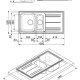 Smeg LZ102AV2 lavello Lavello montato su piano Rettangolare Granito 3