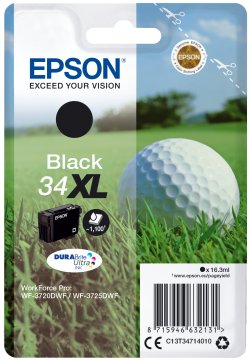 Epson Golf ball Singlepack Nero 34XL DURABrite Ultra Ink