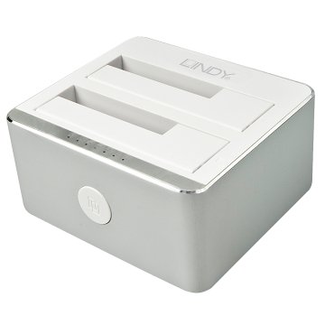 Lindy 43231 docking station per unità di archiviazione USB 3.2 Gen 2 (3.1 Gen 2) Type-C Alluminio