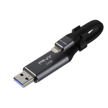 PNY Duo-Link 3.0 unità flash USB 64 GB USB Type-A / Lightning 3.2 Gen 1 (3.1 Gen 1) Grigio