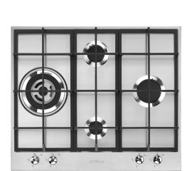 Smeg Universal PX364L piano cottura Nero, Acciaio inox Da incasso 60 cm Gas 4 Fornello(i)