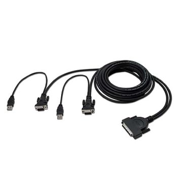 Belkin OmniView™ ENTERPRISE Series Dual-Port USB KVM Cable, 3.6m cavo per tastiera, video e mouse Nero 3,6 m