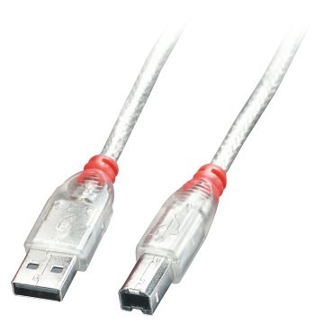 Lindy 41750 cavo USB USB 2.0 0,2 m USB A USB B Trasparente