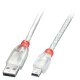 Lindy 41781 cavo USB USB 2.0 0,5 m USB A Mini-USB B Trasparente 2