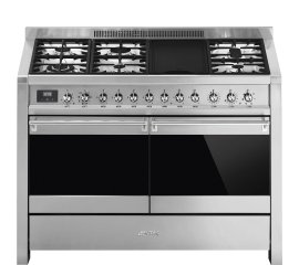 Smeg A4-81 cucina Gas Nero, Acciaio inox