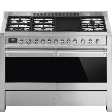Smeg A4-81 cucina Gas Nero, Acciaio inox