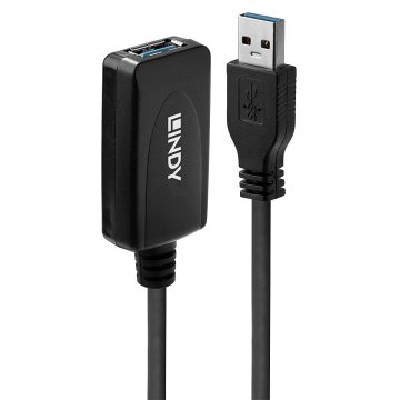 Lindy 43155 cavo USB 5 m USB 3.2 Gen 1 (3.1 Gen 1) USB A Nero