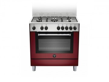 Bertazzoni La Germania Americana AMN855EVIV cucina Elettrico Gas Bordeaux, Acciaio inox