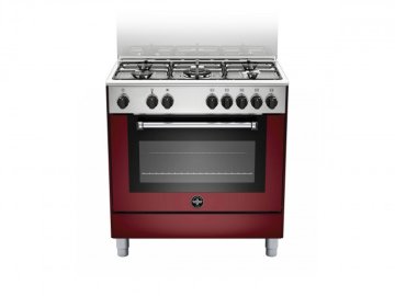 Bertazzoni La Germania Americana AMN855EVIV cucina Elettrico Gas Bordeaux, Acciaio inossidabile A