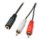 Lindy 35677 cavo audio 0,25 m 2 x RCA 3.5mm Nero, Rosso, Bianco 2