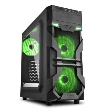 Sharkoon VG7-W Green Midi Tower Nero