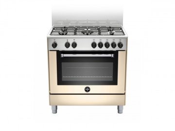 Bertazzoni La Germania Americana AMN855ECRV cucina Elettrico Gas Crema, Acciaio inox