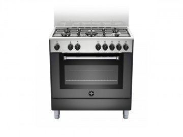 Bertazzoni La Germania Americana AMN855ENEV cucina Elettrico Gas Nero, Acciaio inox