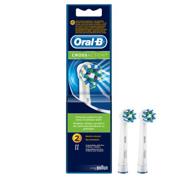 Oral-B CrossAction Brush Heads 2 pz Blu, Bianco