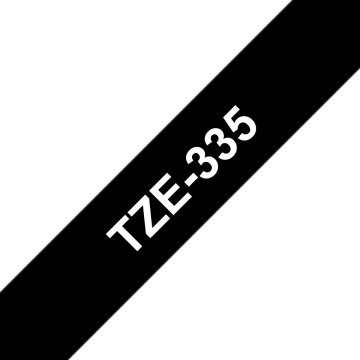 Brother TZE-335 nastro per etichettatrice Bianco su nero TZ