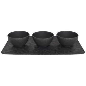 Villeroy & Boch Rock Ciotola per stuzzichino Rotondo Porcellana Nero 3 pz