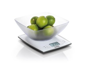 Laica KS1313 bilancia da cucina Trasparente, Bianco Superficie piana Rettangolo Bilancia da cucina elettronica