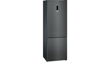Siemens iQ300 KG49NXXEA frigorifero con congelatore Libera installazione 438 L E Nero, Acciaio inossidabile