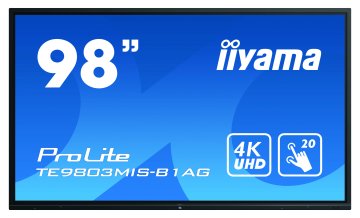 iiyama ProLite TE9803MIS-B1AG Monitor PC 2,48 m (97.5") 3840 x 2160 Pixel 4K Ultra HD LED Touch screen Multi utente Nero
