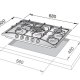 De’Longhi FFA 57 ASV piano cottura Acciaio inox Da incasso 68 cm Gas 5 Fornello(i) 3