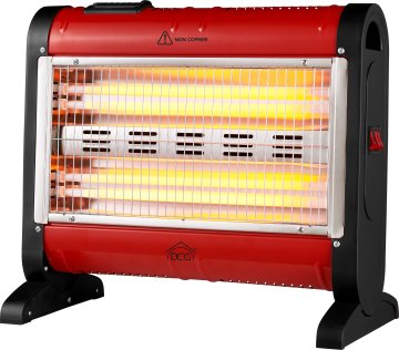 DCG Eltronic SA9424 stufetta elettrica Interno Nero, Rosso 1600 W Riscaldatore di ambienti elettrico al quarzo