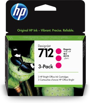 HP Confezione da 3 cartucce di inchiostro magenta originale DesignJet 712 da 29 ml