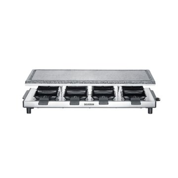 Severin Raclette-Grill Naturstein RG2374 griglia per raclette 8 persona(e) 1700 W Nero, Acciaio inox