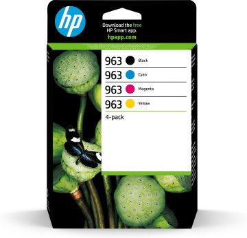 HP Confezione da 4 cartucce di inchiostro nero, ciano, magenta, giallo originali 963