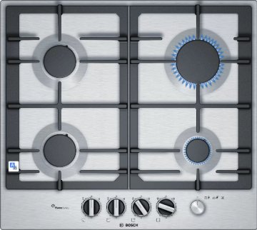 Bosch Serie 6 PCP6A5M90 piano cottura Acciaio inox Da incasso 60 cm Gas 4 Fornello(i)