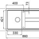 Elleci Best 400 Lavello montato su piano Rettangolare Keratek plus 3