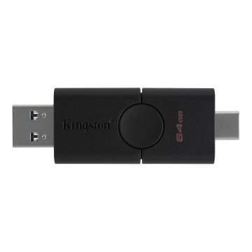 Kingston Technology DataTraveler Duo unità flash USB 64 GB USB Type-A / USB Type-C 3.2 Gen 1 (3.1 Gen 1) Nero