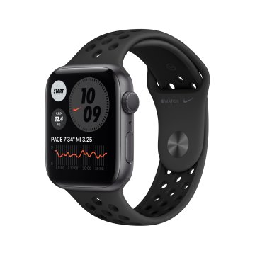 Apple Watch Nike Series 6 GPS, 44mm in alluminio grigio siderale con cinturino Sport Nike Antracite/Nero