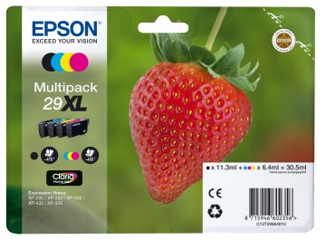Epson Strawberry 29XL cartuccia d'inchiostro 1 pz Originale Resa elevata (XL) Nero, Ciano, Magenta, Giallo