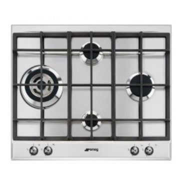 Smeg Renzo Piano PR64CC piano cottura Acciaio inox Da incasso 60 cm Gas 4 Fornello(i)