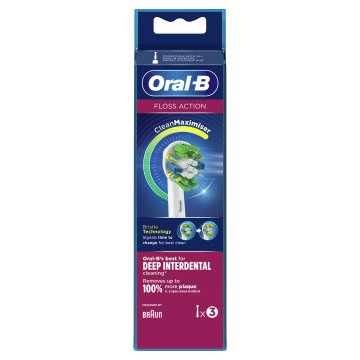 Oral-B FlossAction Testine Di Ricambio Con Tecnologia CleanMaximiser, Confezione da 3 Pezzi