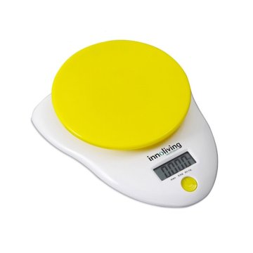 Innoliving INN-126 Bianco, Giallo Superficie piana Rotondo Bilancia da cucina elettronica