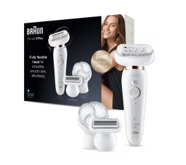 Braun Silk-épil 9 Flex 9-030 - Epilatore Elettrico Donna Bianco/Oro Con Testina Flessibile Per Un’Epilazione Più Semplice