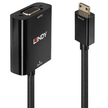 Lindy 38292 cavo e adattatore video 0,1 m HDMI Type C (Mini) VGA (D-Sub) Nero