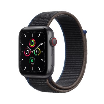 Apple Watch SE GPS + Cellular, 44mm in alluminio grigio siderale con cinturino Sport Carbone