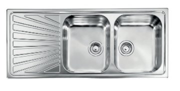 CM cometa 116 x 50 2V Lavello ad incasso Rettangolare Acciaio inox