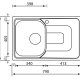 CM Pizzica 79x50 1V Lavello ad incasso Rettangolare Acciaio inox 3