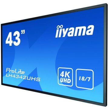 iiyama LH4342UHS-B1 visualizzatore di messaggi Pannello piatto per segnaletica digitale 108 cm (42.5") IPS 500 cd/m² 4K Ultra HD Nero Processore integrato Android 8.0 18/7