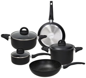 Tognana Porcellane Rock in nero set di pentole 8 pz