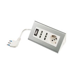 Poly Pool PP2590 prolunghe e multiple 2 m 3 presa(e) AC Interno Grigio, Bianco
