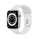 Apple Watch Serie 6 GPS, 44mm in alluminio argento con cinturino Sport Bianco 2