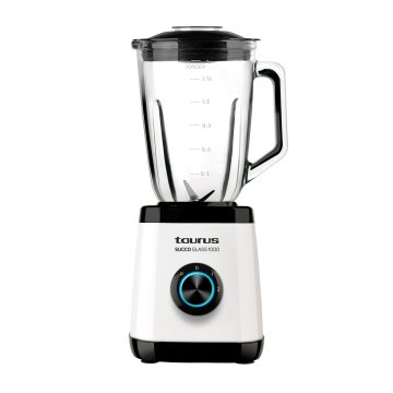 Taurus Succo Glass 1000 1,5 L Frullatore da tavolo 1000 W Nero, Bianco