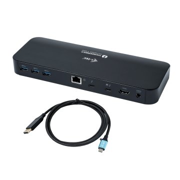 i-tec Thunderbolt 3 Dual 4K Docking Station + USB-C to DisplayPort Adapter + Power Delivery 85W
