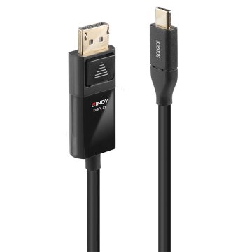 Lindy 43301 cavo e adattatore video 1 m USB tipo-C DisplayPort Nero
