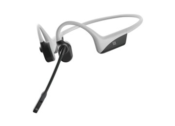 SHOKZ OpenComm Auricolare Wireless A clip, Passanuca Musica e Chiamate USB tipo-C Bluetooth Grigio, Bianco